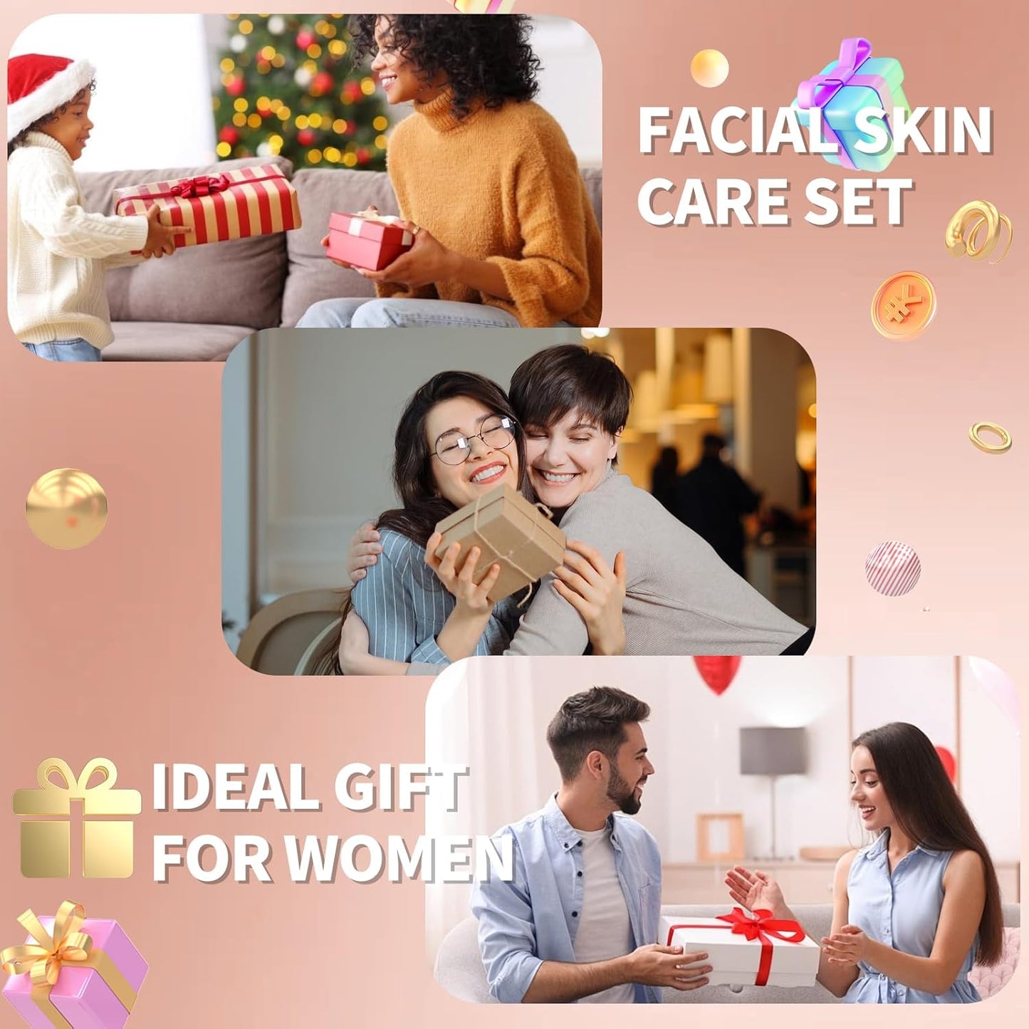 Revitalizing Skin Care Set, 6Pcs Anti Aging Face Care Sets for Women, Firming Skin, Shrink Pores, Smooth Wrinkles, Hydrating Skin Care Set