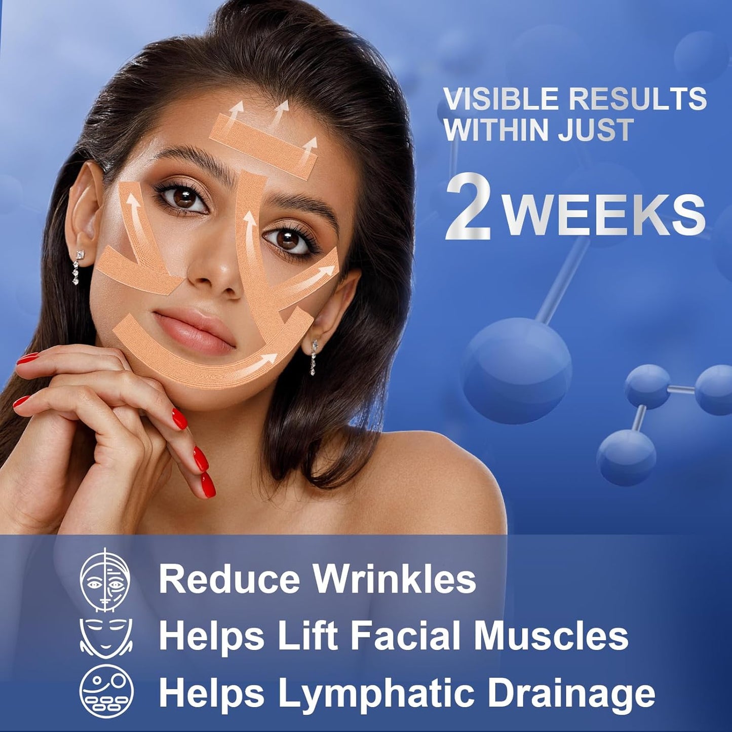 Anti Wrinkle Face Tape | Anti Aging Face Tape for Wrinkles | Facial Myofascial Lift Tape for Skin | Skin Tape for Face & Forehead | Face Tapes for Lifting Sagging Skin (4 Colors Assorted)