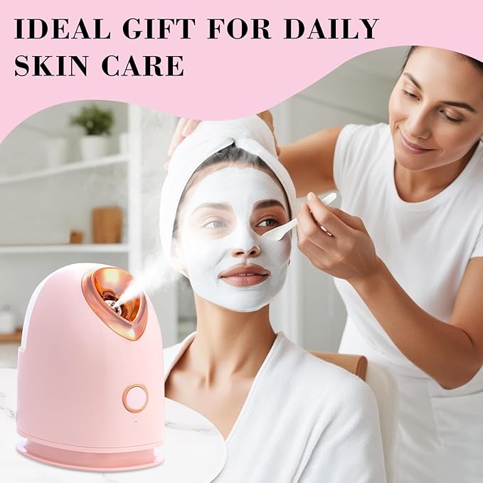 Facial Steamer Spa Kit with 17 Skin Care Tools, Nano Ionic Face Steamer for Deep Cleaning Unclogs Pores, Warm Mist Humidifier Steamer for Face Home Sauna SPA, Self Care Gifts for Women