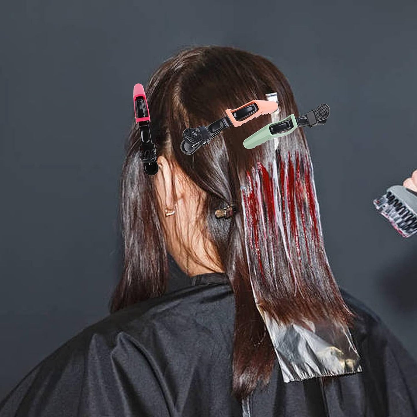 HH&LL Hair Clips for Women – Wide Teeth & Double-Hinged Design – Alligator Styling Sectioning Clips of Professional Hair Salon Quality - 10Pack (RROYG)