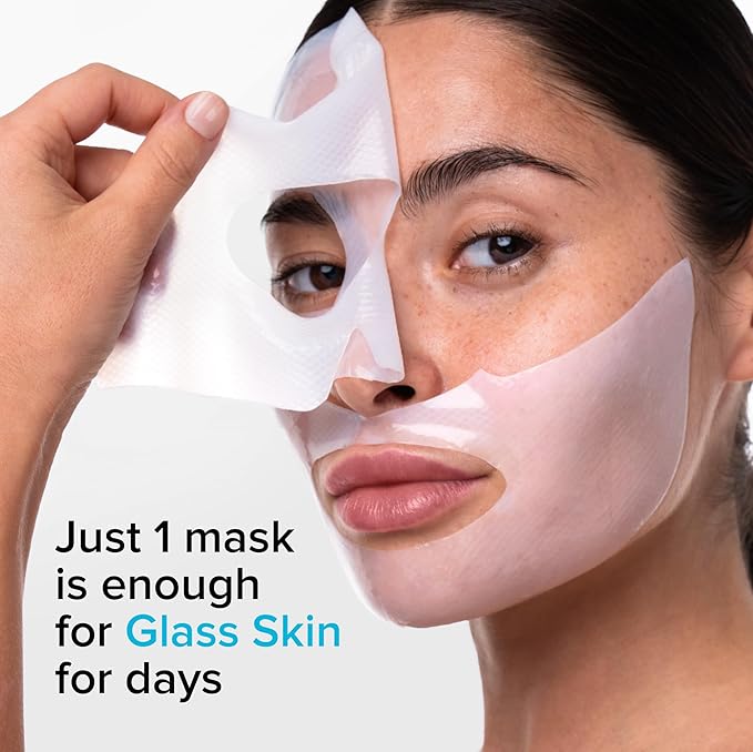 MAREE Hydrogel Collagen Face Mask with Hyaluronic Acid - Hydrating Face Masks Skincare with Niacinamid & Ionic Silver - Mascarillas Faciales For Women Skin Care - 4 Count