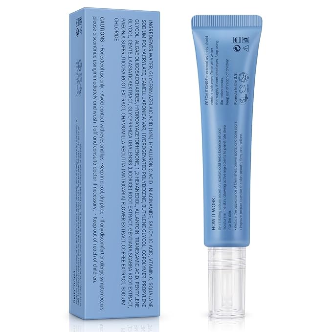 14% Azelaic Acid Acne Cream, 2PCS Azelaic Acid Serum with Hyaluronic Acid, Niacinamide & Squalane, Reduce Acne, Pore Refining & Oil Control, Face Moisturizer for All Skin Types