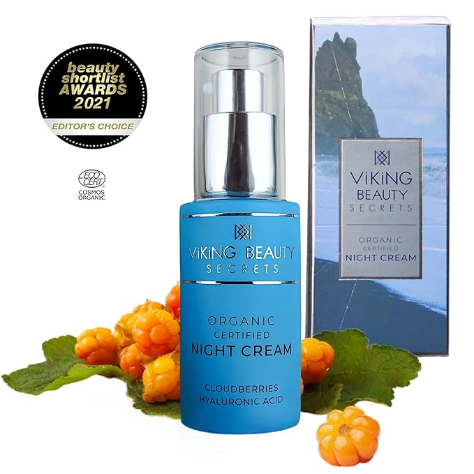 Night Cream - Anti Aging Night Face Cream with Nordic Antioxidant Berries - Hyaluronic Acid Night Cream Moisturizer for Face to Replenish Lost Moisture - 1 Fl Oz