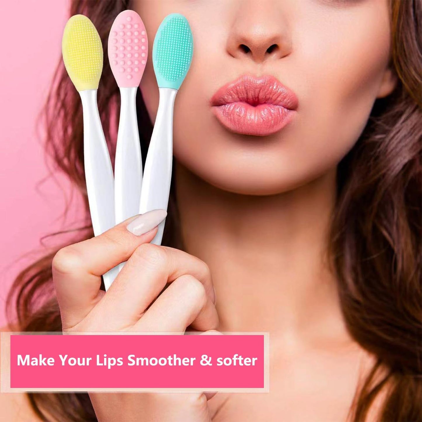 Pore Cleansing Facial Silicone Brush, Double-Sided Lip Brush, Gentle Exfoliation & Clearer Skin Massager Nose Clean Blackhead Removal & Face Scrubber Brushes 10pcs