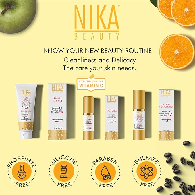 SKIN CARE - Eye Serum with Vitamin C & E, Hyaluronic Acid, Caffeine, and Swiss Apple Stem Cells - Day & Night