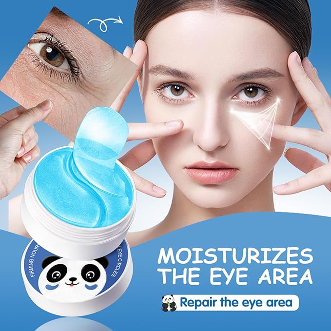 Under Eye Patches for Dark Circles, Puffy Eyes & Wrinkles - 60 Pairs Hydrating Eye Mask with Hyaluronic Acid, Blueberry Extract - Vegan, Cruelty-Free