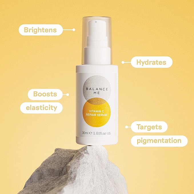 Balance Me Gift Set Plump + Brighten Vitamin C Repair Serum, Collagen Boost, Ultimate Holiday Skin Brightening Kit, Natural/Vegan Skin Care, 2 Full Size Products - 1 each