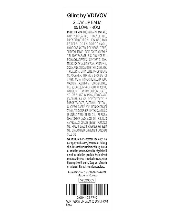 Glint Glow Lip Balm (Love From, 0.1oz) - Moisturizing Stain Lipstick with Shine for Natural Lips, Tinted Treatment. Luxurious Korean Skin Care Makeup. Chapped, Dry, Cracked
