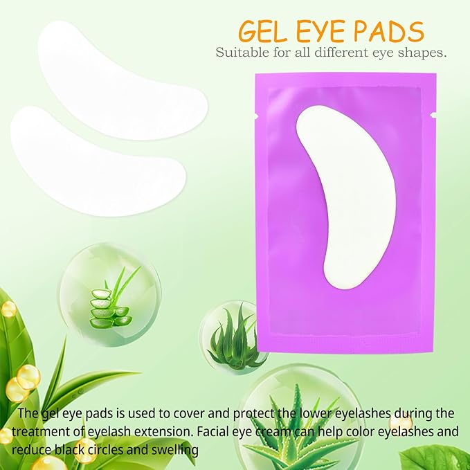 50 Pairs Under Eye Patches, Eye Gel Pads, Eyelash Extension Eye Pads for DIY Lash Extension Supplies, Eyelash Extension (50 Pairs, Purple)