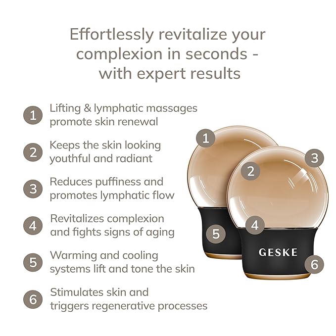 SmartAppGuided™ Cool & Warm Face & Body Massager | 7 in 1 | Multifunctional Massager | Face & Body | Battery-free Cooling & Warming | Firms, Relaxes & De-Puffs Skin | Globular Design