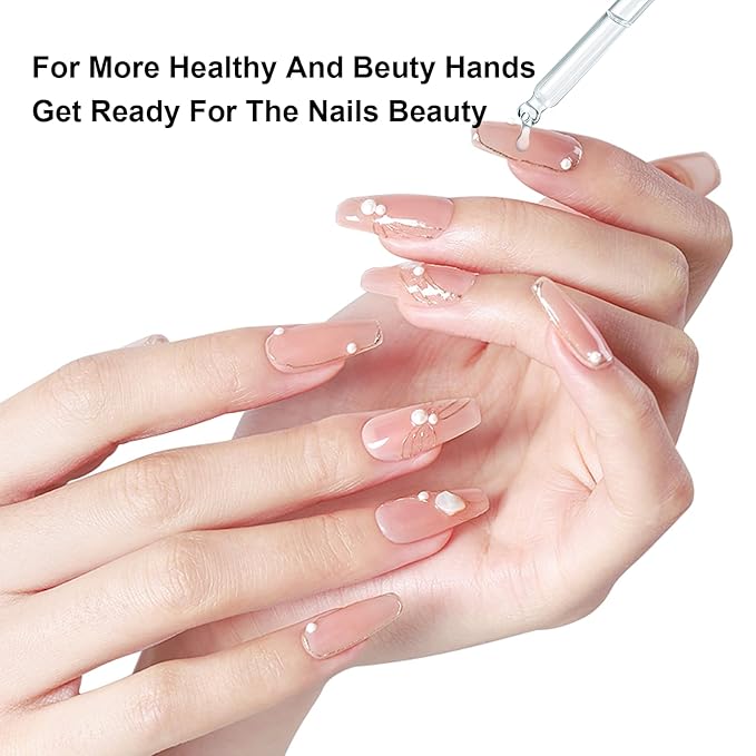 30ml Organic Nail Cuticle Oil, Natural Nail Oil for Growth and Strength Damaged Nails Natural Blend Of Jojoba, Vitamin E, Castor and Sweet Almond Oils Exfoliating Nail Care Cuticle Removal