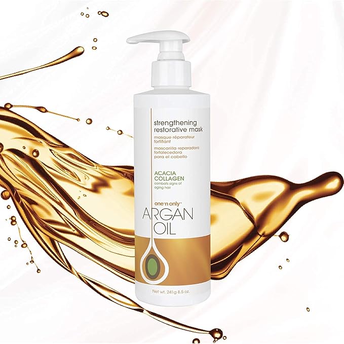 One 'n Only Hair Mask with Argan Oil, Strenghtening Restorative Mask, Helps Maintain Moisture Level for a Shiny Texture, Provides Color Protection, 7.8 Ounce