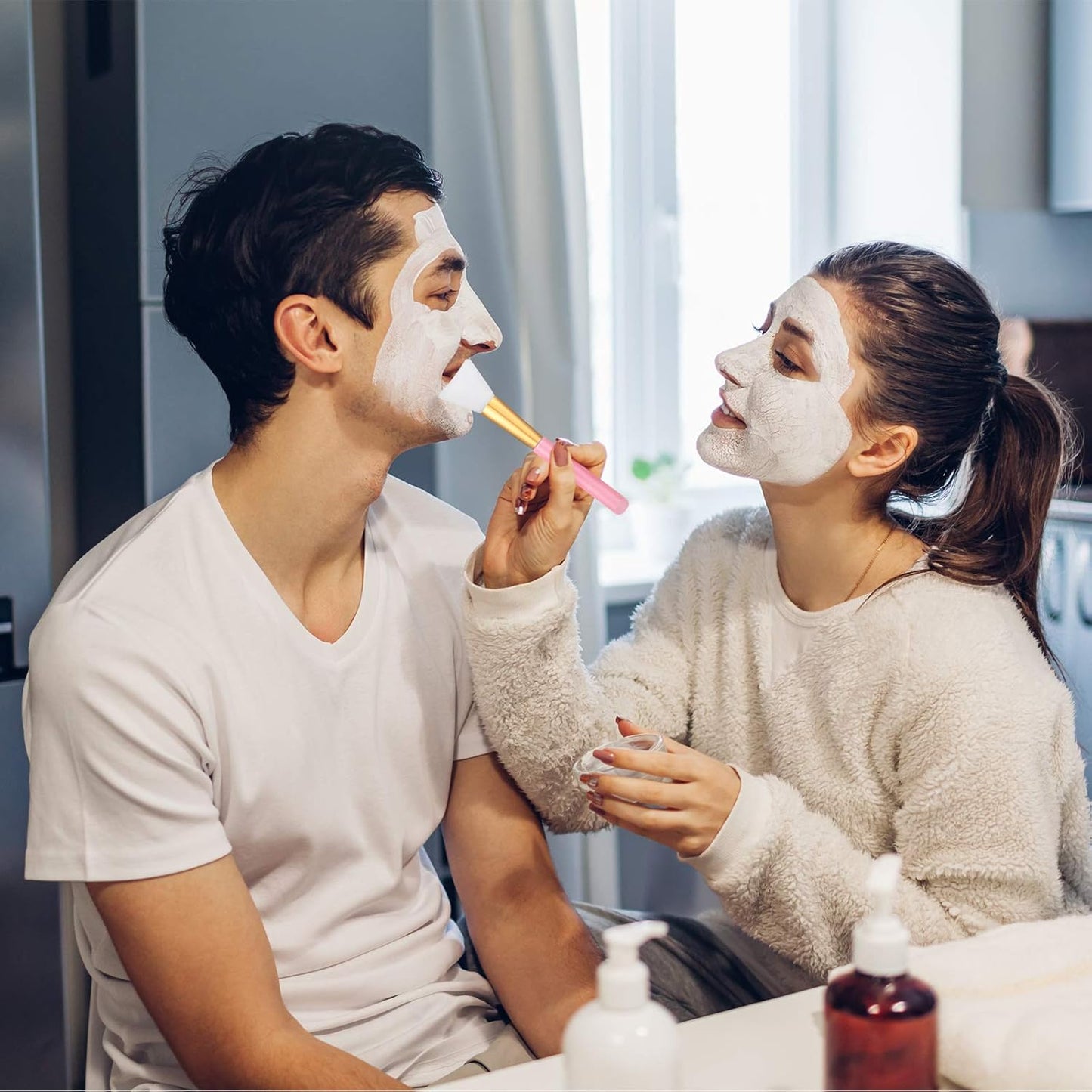 30 Pieces Silicone Face Mask Brushes Soft Silicone Facial Mud Applicator Clay Tools Face Mask Beauty Tools for Sleeping Mask, Mud Mask, Hairless Body Lotion and Body Butter, 5 Colors