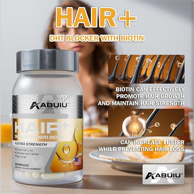Biotin for Hair Growth Women Men - Third-Party Tested Biotin Supplement 5000 mcg, with Vitamin C E B12 B6 A Support Strong Nails Skincare Hair Health - USA Made - 120 Capsules / 2 Packs