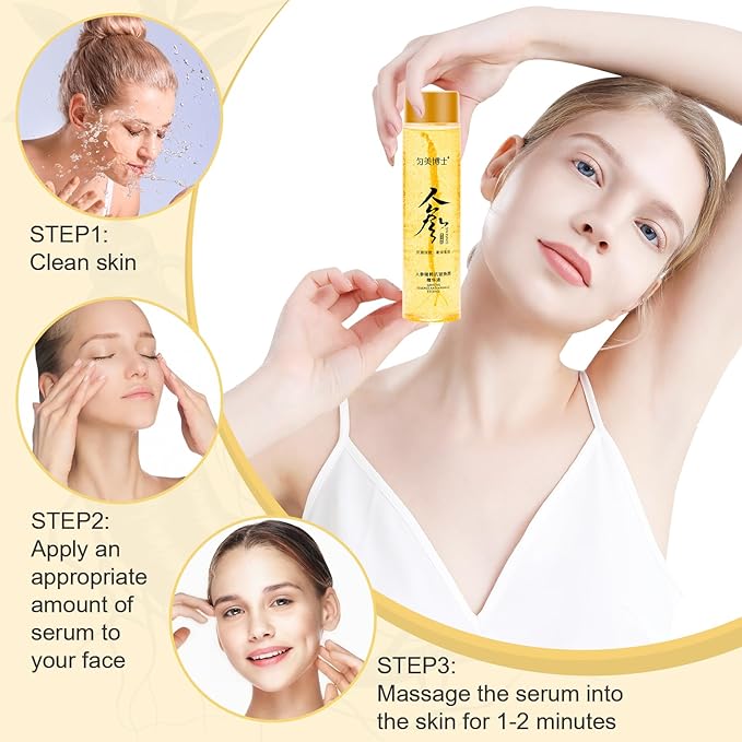SUNDEER Ginseng Extract Liquid,Ginseng Polypeptide Anti-Ageing Essence,Ginseng Extract Anti-Wrinkle Original Serum Oil,Korean Red Ginseng Serum for Reduce Fine Lines, Moisturizing (1 Bottle)