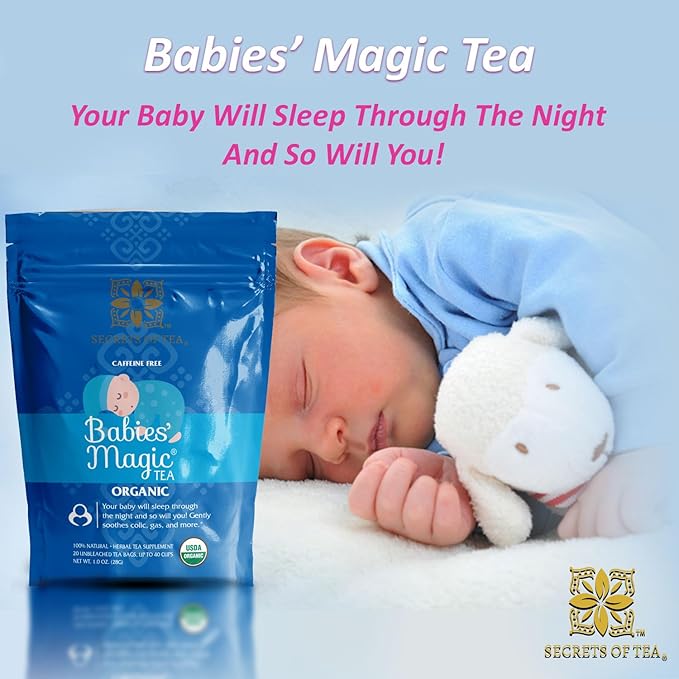 Secrets Of Tea - Babies' Magic Tea: Natural Relief for Baby Colic and Gas - USDA Organic, Caffeine-Free, promotes better sleep- 20 Count ((1 Pack)