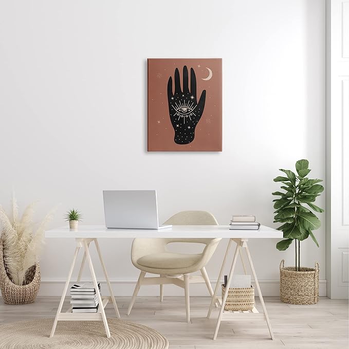 Stupell Industries Celestial Bohemian Chic Hand With Enlightened Eye Tattoo, Design by Nina Blue