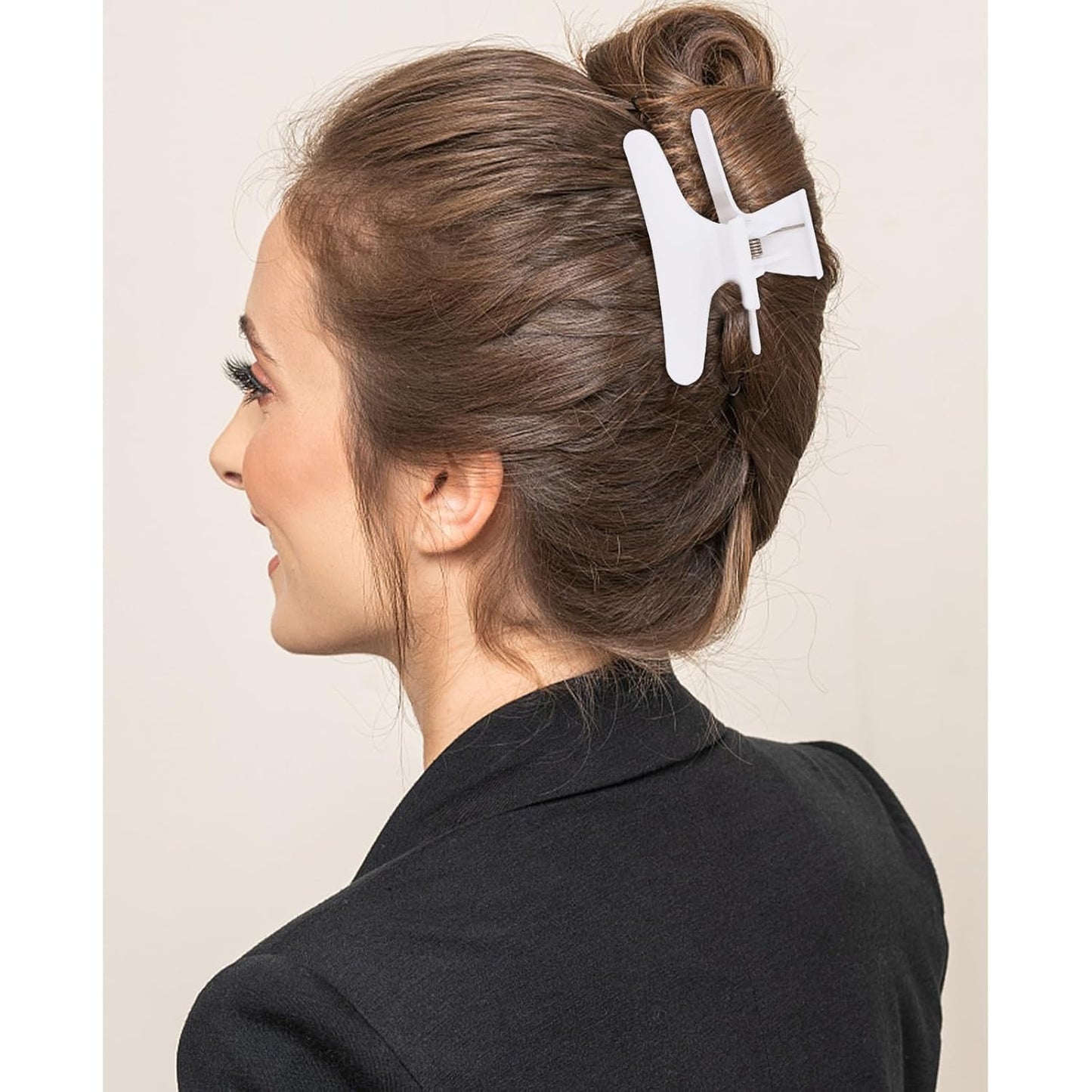 Ondder 24 Pcs White Butterfly Hair Clips for Styling and Sectioning - Pro Claws Clamps for Cutting, Coloring - Hair Accessories for Women Girls