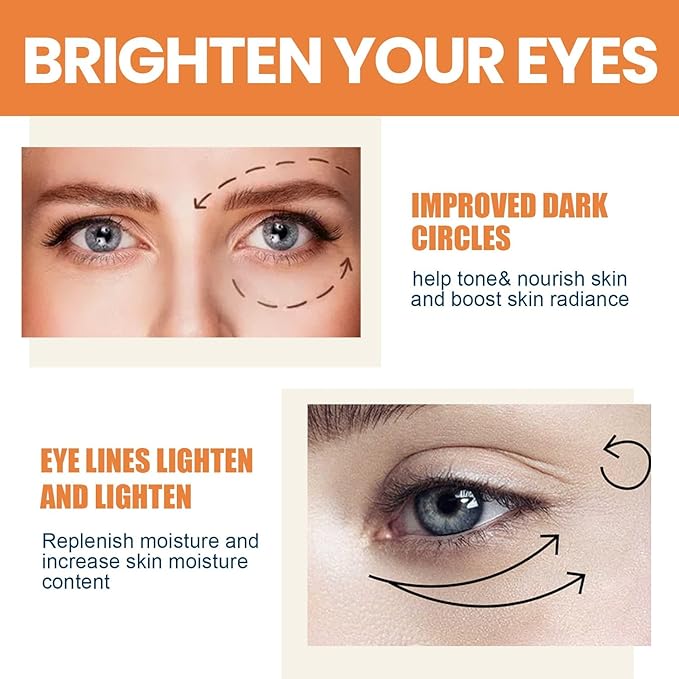 3Pcs Revive Glow Vitamin C Eye Balm, Hydrating Eye Cream, Glow Eye Balm Stick, Brightening and Reducing Dark Circle, Reduces Puffiness