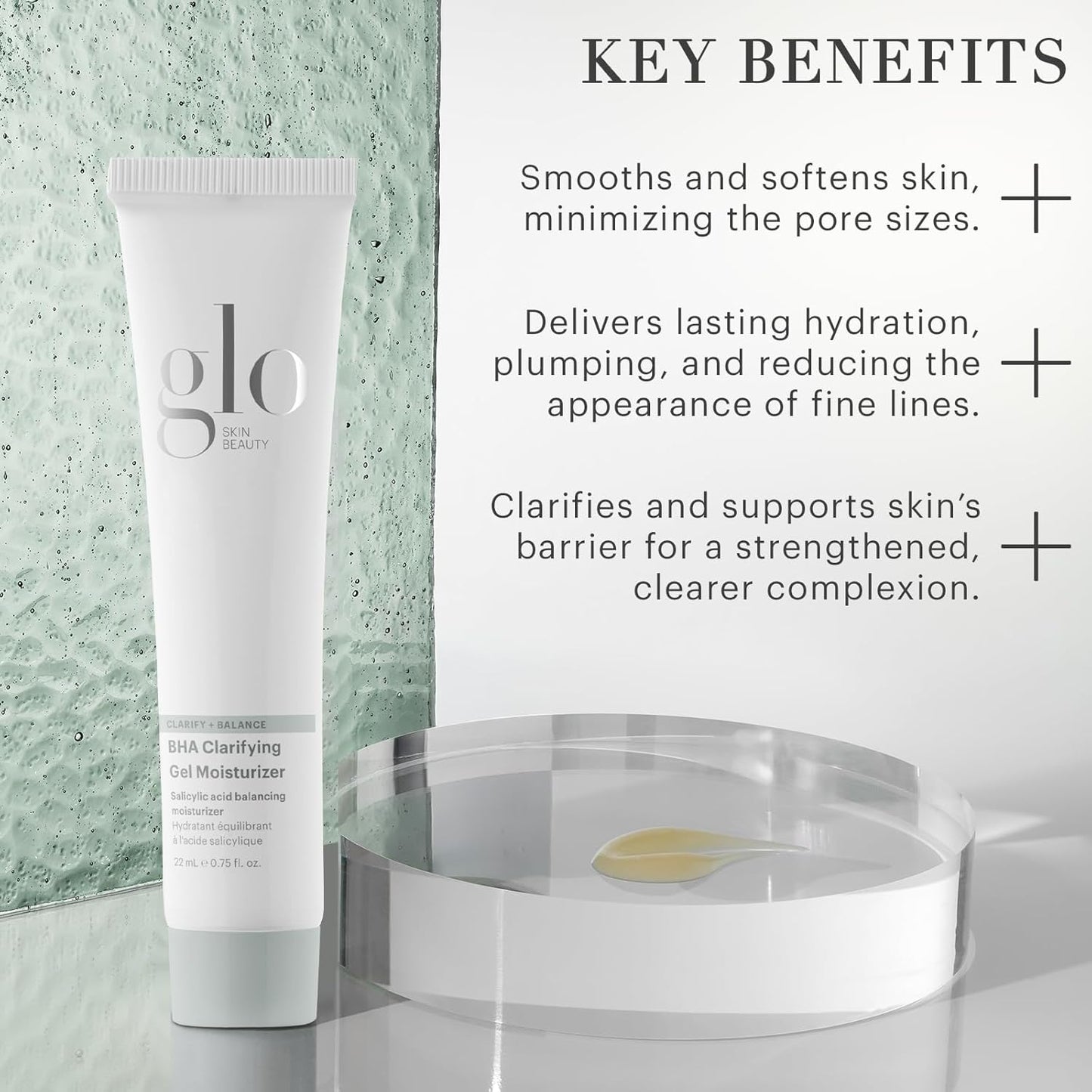 Glo Skin Beauty Clear Skin Hydration Duo Travel Size Skincare Set Includes BHA Clarifying Gel Moisturizer + Microbiome Restoring PM Moisturizer – For Clear Skin On The Go