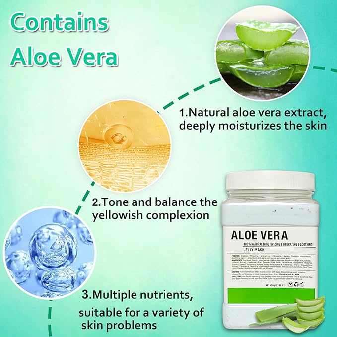 Jelly Mask Powder for Facials,Lavender Jelly Masks For Facials Professional, Aloe Vera Gold Jelly Face Mask,Face Masks with Double-ended Silicone Brush, 23 Fl Oz