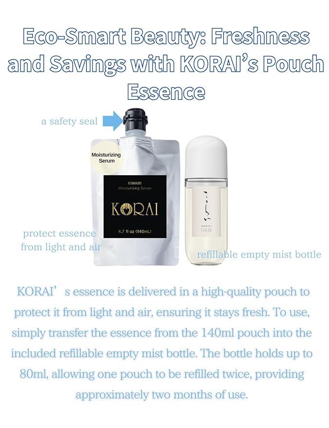 KIWAMI fermented lotion moisture serum with Refillable Empty Mist Bottle Time-Saving Multi-Action Care