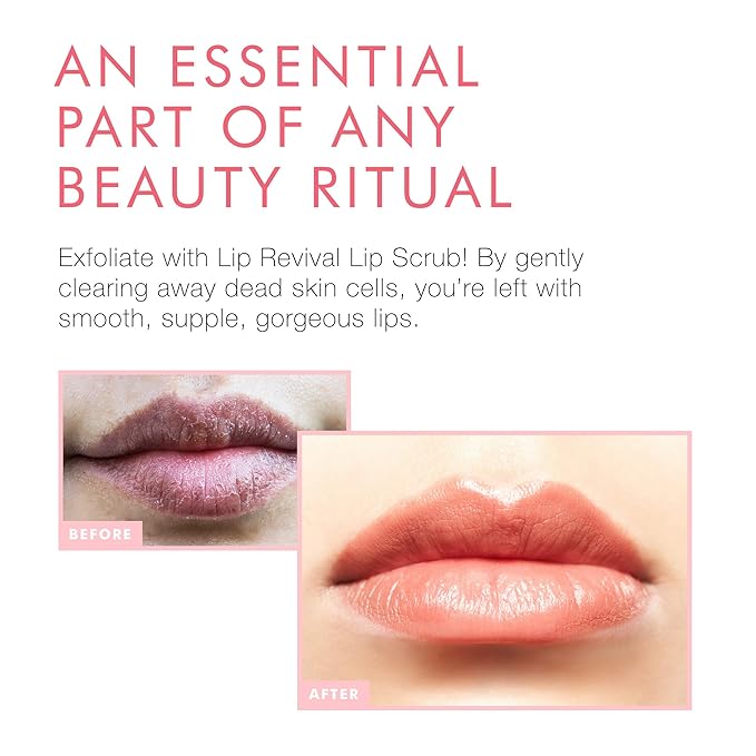 Beauty For Real Lip Revival, Orange Spice - Exfoliating & Hydrating Sugar Lip Scrub - For Dry, Chapped or Lipstick-Stained Lips - With Essential Oils - Organic, Vegan - 0.15 oz