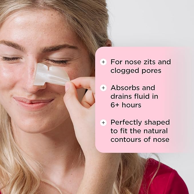 ZitSticka Hydrocolloid Surface Area Pimple Patches for Face - Clarifying Pore & Blemish for Large Zit T-Zone Coverage - Zit Sticker Absorbs Oil, Unclogs Pores, & Targets Clusters (NOSE PACK 8PC)