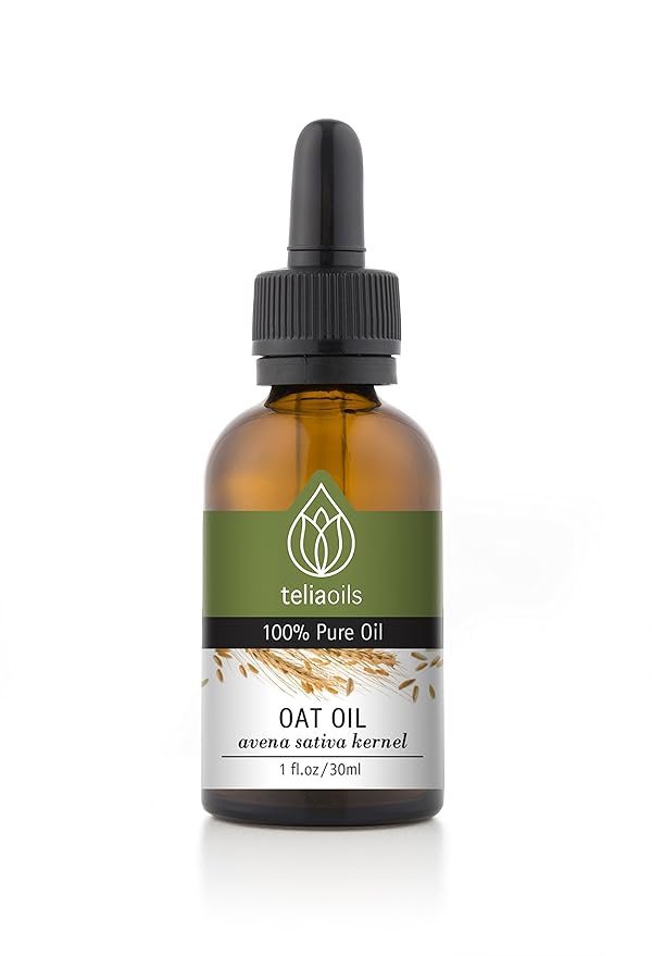 Teliaoils Oat Oil – Avena Sativa Kernel Oil – 100% Pure, Non-GMO, Vegan, Cold-Pressed, Soothing and Hydrating for Natural Skin and Hair Care 1 fl oz
