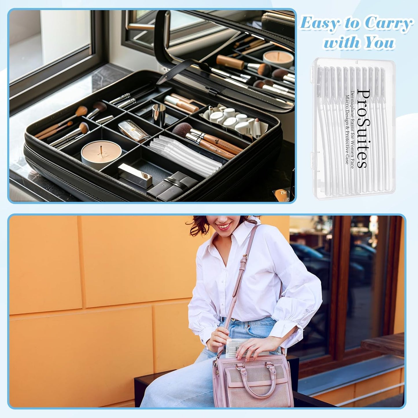 16 Count Dermaplane Razor for Women Face, Professional Facial & Eyebrow Hair Remover, Gentle Skin Exfoliation with Precision Blades,Transparent