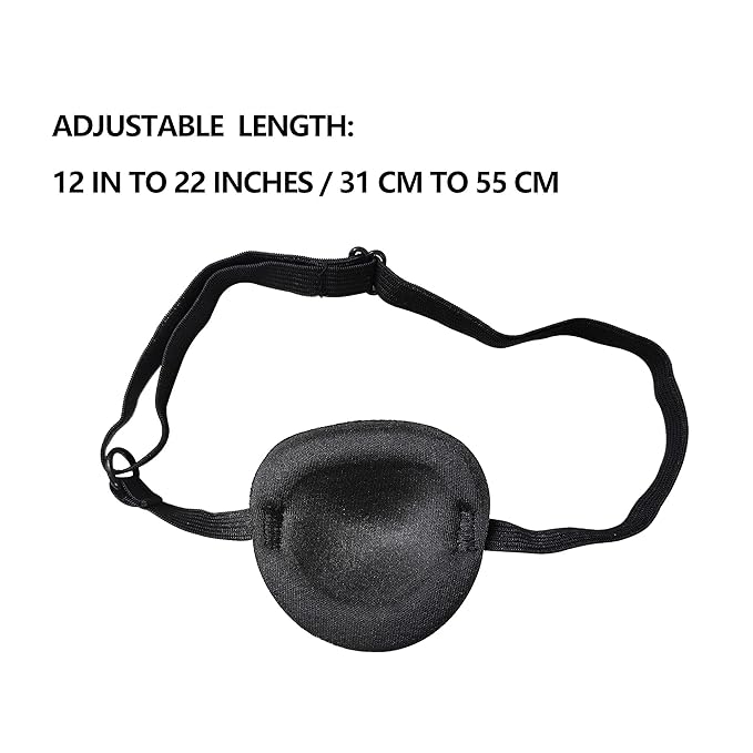 Black Single Eye Mask, Pirate Skull Crossbone Eye Patch,Adjustable 3D Eye Patch for Adult and Kid (Pirates Design)