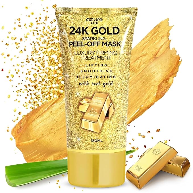 Azure Sparkling Peel-Off Masks Bundle - Rose Gold Hydrating Peel-Off Mask - 24K Gold Firming Peel-Off Mask - Charcoal & Pearl Anti Aging Peel-Off Mask - Each (150mL / 5.07 fl.oz.)