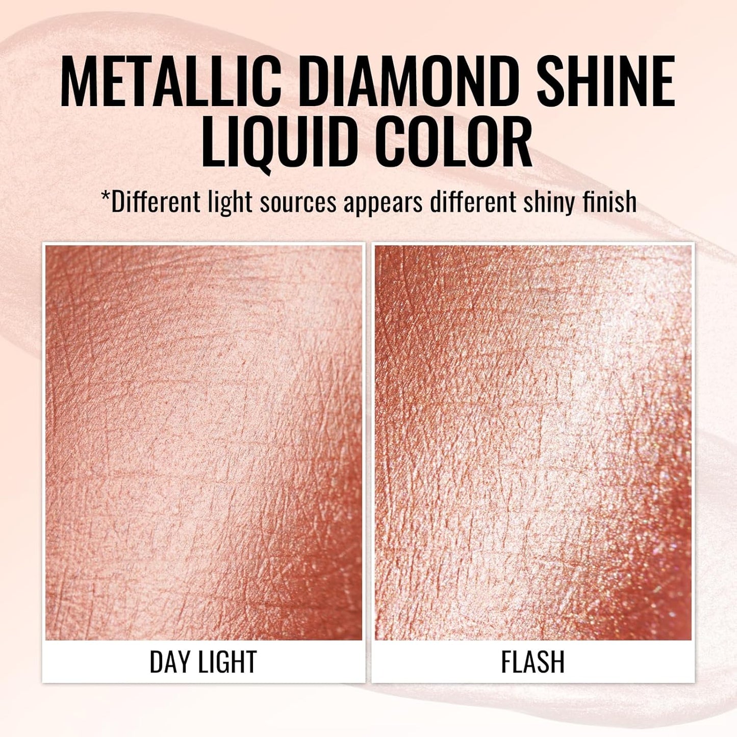 Oulac Bronzy Pink Lip Gloss Metallic Shine Lipstick for Women, Dual Use for Lips & Eyeshadow,Long Lasting Waterproof, High Impact Lip Color, 3D Metallic Finish, No Transfer, Vegan MD06