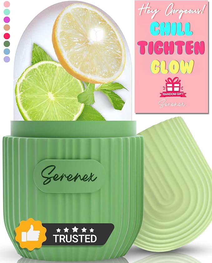 Ice Cube Roller for Face, Eyes & Neck β Silicone Ice Face Roller for Puffiness, Redness, Migraines & Eye Bags β Skin Tightening, Rejuvenation & Cryotherapy Massage Tool for Beauty & Skincare