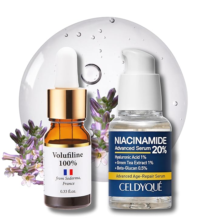Volufiline & Niacinamide Serum Bundle ā 100% Pure Volufiline for Skin Firming + 20% Niacinamide for Pore Minimizing & Brightening ā Anti-Wrinkle, Collagen Boosting & Even Skin Tone Korean Skincare