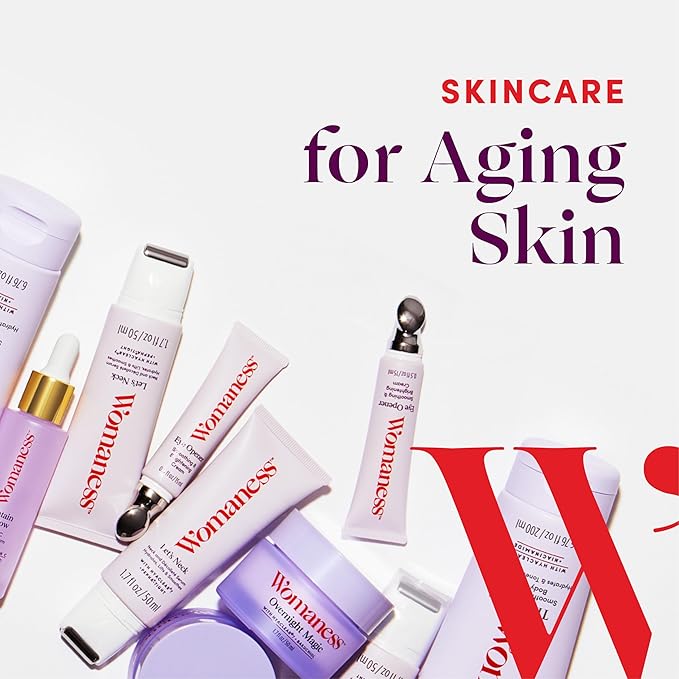 Womaness Plump It Up Retinol Serum – Roll-On Hydrating Face Serum for Women w/Hyaluronic Acid & Collagen Boosting Retinol – Anti Aging for Fine Lines, Wrinkles & Smoothing Ceramide NG Skin Care 30ml