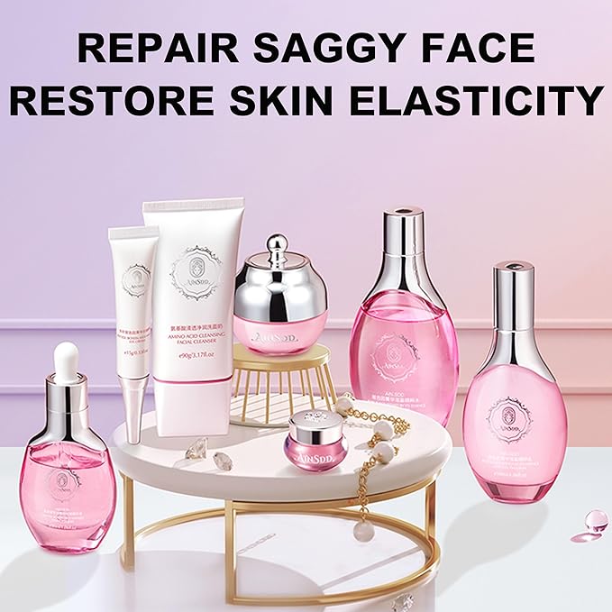 Hyaluronic Acid Anti Aging Skin Care Set Daily Skincare Kit For Women Gift Set 7 Pieces Women Beauty Set Valentineās day gift