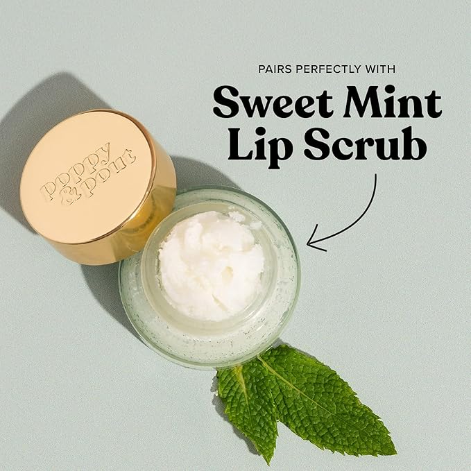 Poppy & Pout Sweet Mint A Jumbo Lip Balm | All Natural Lip Balms & Moisturizers | Hydrates with Beeswax, Vitamin E, Organic Coconut Oil | Cruelty-Free | Lip Balm in Recyclable Cardboard Tube