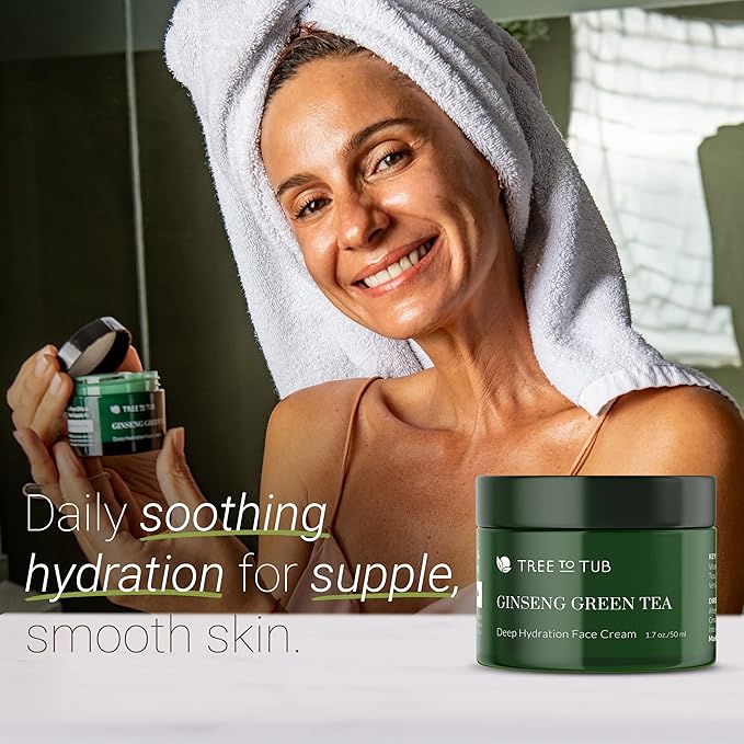 Tree To Tub Hydrating Face Moisturize and Face Serum for Face & Wrinkles - Water-Based Hyaluronic Acid, Vitamin C & E, Organic Aloe, Green Tea, Natural Ginseng and Hydrating Facial Serum for Dry & Sen