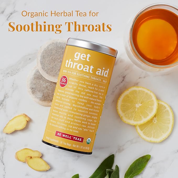 The Republic of Tea — Organic Get Throat Aid Herb Tea Refill Bag, 250 Tea Bags, Naturally Caffeine Free Be Well Tea