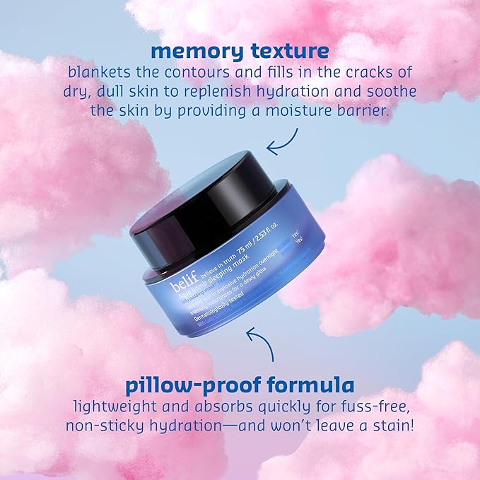 belif Vitamin E Jelly Overnight Mask – Hydrating & Plumping Face Moisturizer with Red Algae & Jojoba Oil, Deep Repair for Glass Skin, Korean Sleeping Mask for Intense Hydration & Radiance, 2.53 fl oz