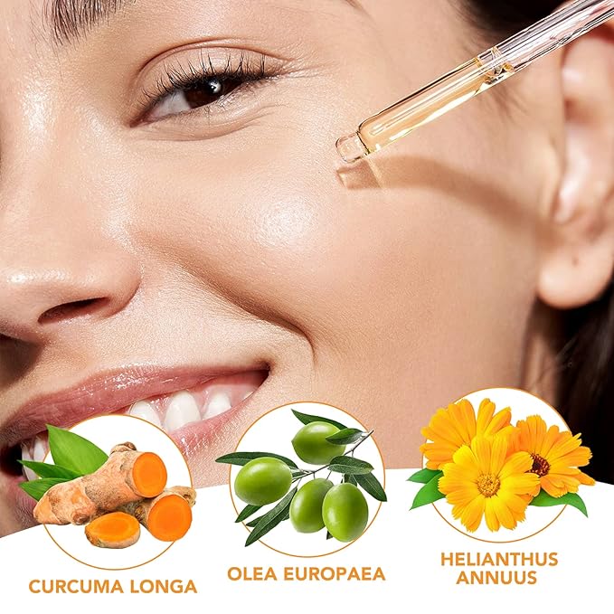 Turmeric Serum for Face Dark Spots, Face Skin Reduces Hyperpigmentation, Age Spots, Sun Spot, Improve Skin Tone 2Pack
