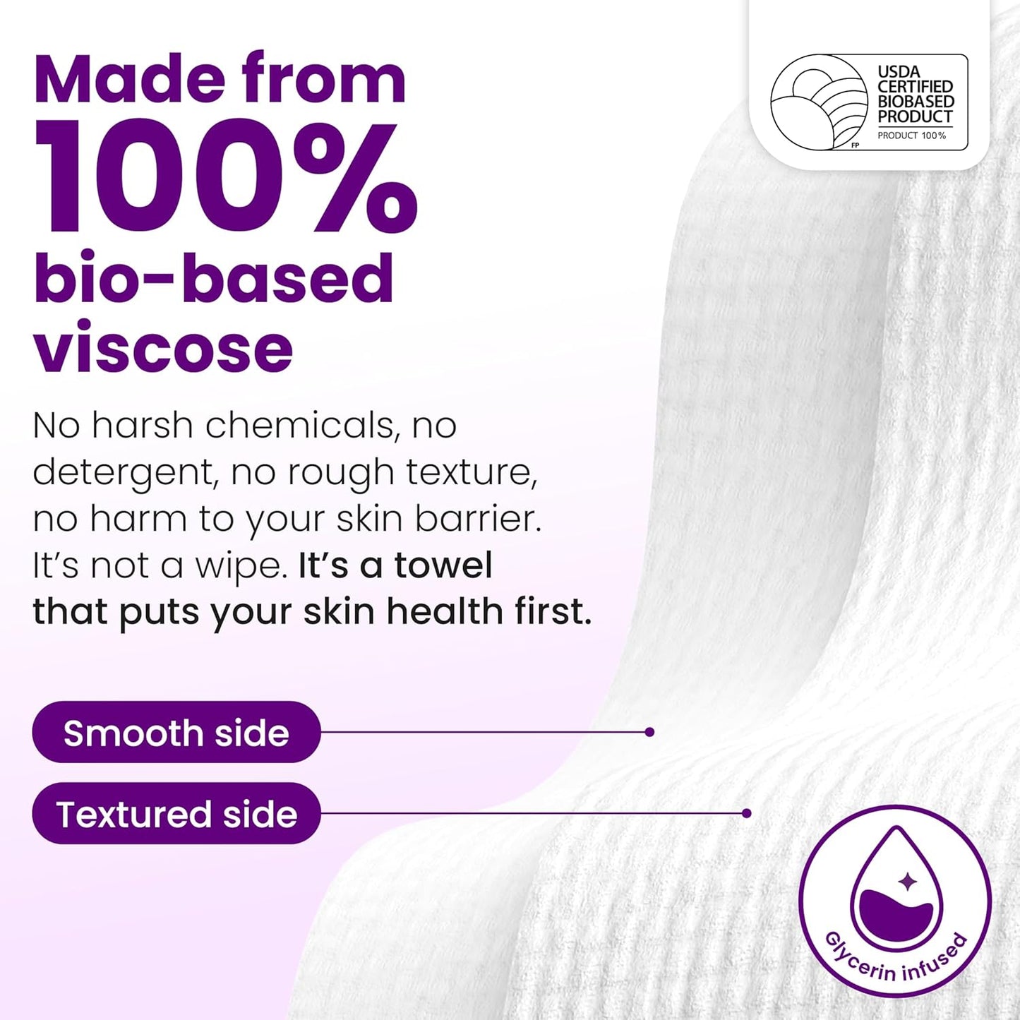 Clean Skin Club Healthy Aging Clean Towels® XL, Smooths Fine Lines Wrinkles & Texture in 6 weeks, Treated for Extra Softness, Disposable Face Towels, Anti Aging Makeup Remover Dry Wipe, 50 count