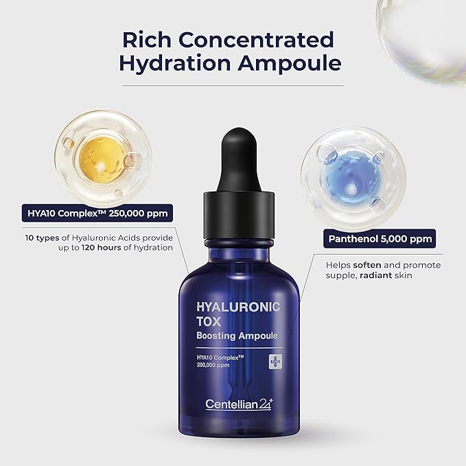 Centellian 24 Madeca Prime Facial Toning Device - 3-in-1 Microcurrent + Hyaluronic Tox Boosting Ampoule (1.01fl oz) - Deep Moisturization & Hydration with Hyaluronic Acid, Premium Korean Skin Care