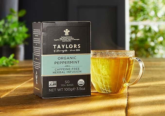 Taylors of Harrogate Organic Peppermint Herbal Tea, 50 Count (Pack of 6)