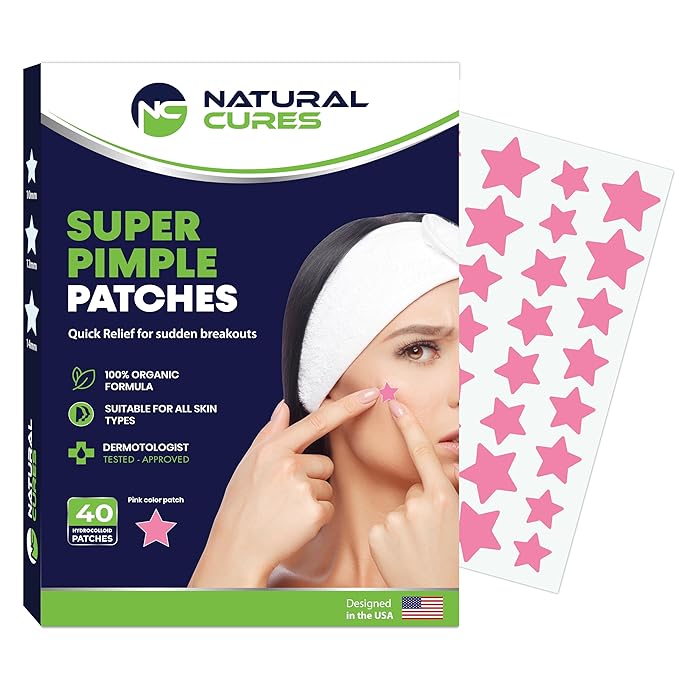 Star Pimple Patches for Face β Hydrocolloid Acne Patches for Quick Zit Relief And Blemishes, Invisible Spot Stickers That Stay All Night, Gentle for All Skin Types, Oil-Free (40 Count)