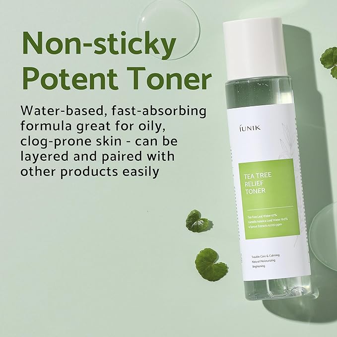 iUNIK Centella Mini Set, Travel Friendly Skincare Set, Ultra Calming and Hydrating for Sensitive Skin: Tea Tree Relief Toner,Serum, Centella Calming Gel with TTR Toner
