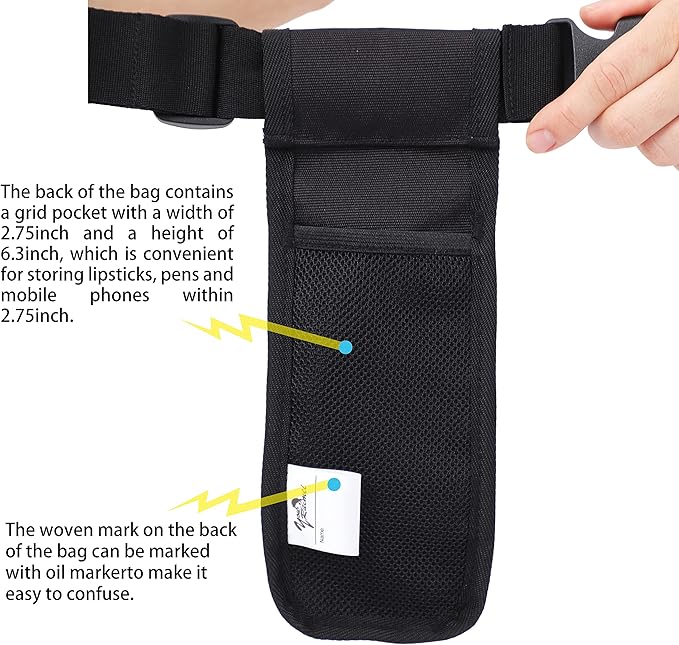 Massage Bottle Bag Massage Therapist Holster Massage Lotion Holster Massage Oil Holster(YR-1KD-Black)