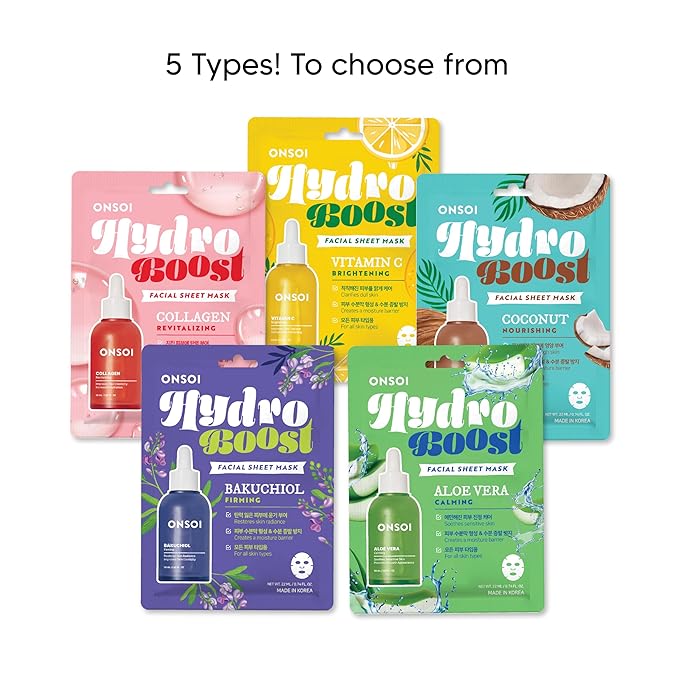 36PK ONSOI Hydro Boost Moisturizing Face Masks Skincare Korean Skin Care Facial Sheet Mask (36, 36PK Brightening)