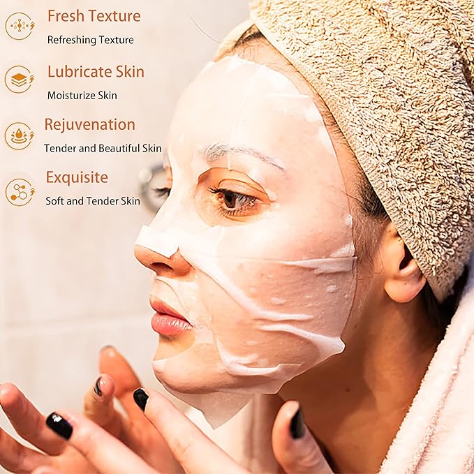 Collagen Sheet Face Masks Skincare Bulk Pack,Hydrating Spa Face Mask For Sensitive Skin,Anti Aging Facial Masks Sets For Women/Teen Girls(40 Combo Pack)